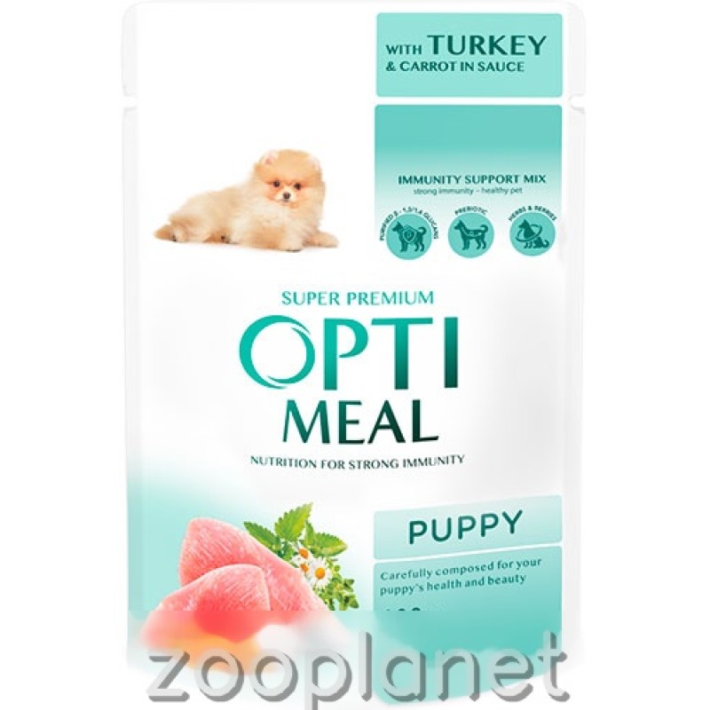 Optimeal Шматочки з індичкою та морквою у соусі для цуценят