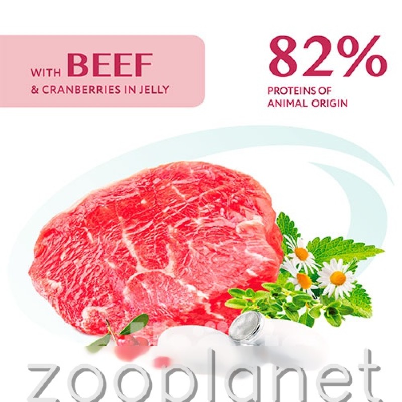 Optimeal Шматочки з яловичиною та журавлиною у желе для собак