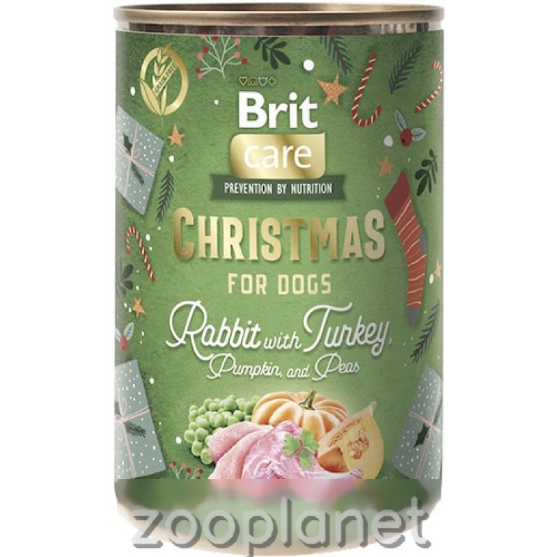 Brit Care Dog Christmas Dinner з кроликом, індичкою, гарбузом і горохом